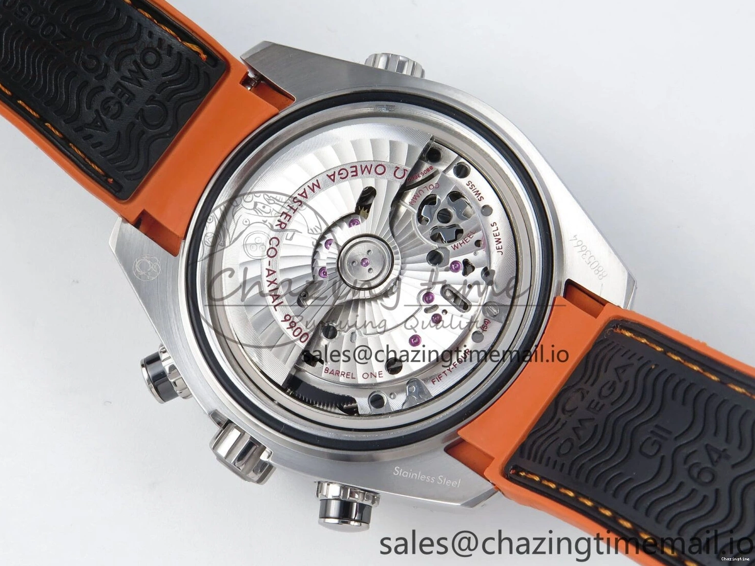 0112 Planet Ocean Master Chronometer 600M 45.5mm SS SCF 1:1 Best Edition Black Orange Bezel Black Dial on Black Rubber Strap A9900 Super Clone ModernLook 7667